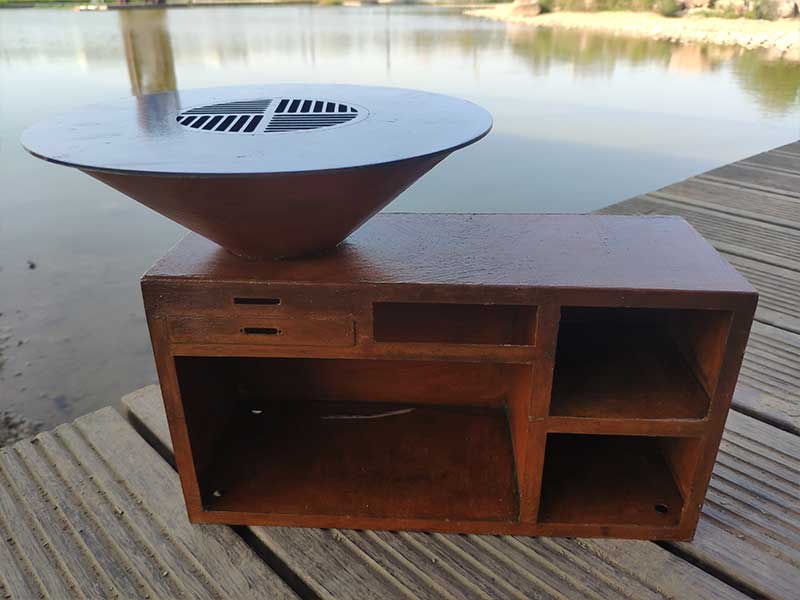 Corten Steel BBQ Grill Cooking Area